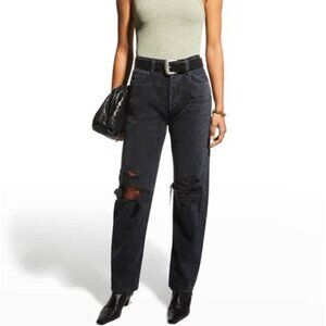Agolde 90s Jeans Faded Black High Rise Straight Leg Size 24